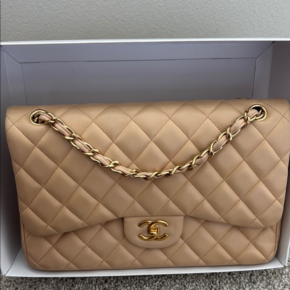 Chanel Double Flap Classic Lambskin Quilted Shoulder Bag